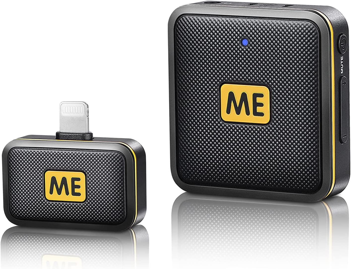 ME MIC-L1-D 2.4GHz Wireless Lavalier Microphones for iPhone iPad Phone Omnidirectional External Mini Lapel Lightning iPhone Microphone Clip-On Mic for Video Recording Podcast YouTube Live Streaming