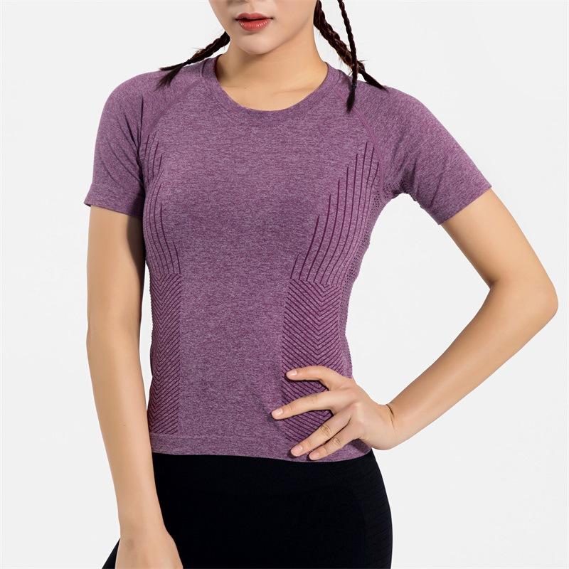 Seamless Sports Shirts Women Quick Dry Running Tops Tight Workout Gym Tees Female Short Sleeve Fitness Sports T-Shirts Jerseys