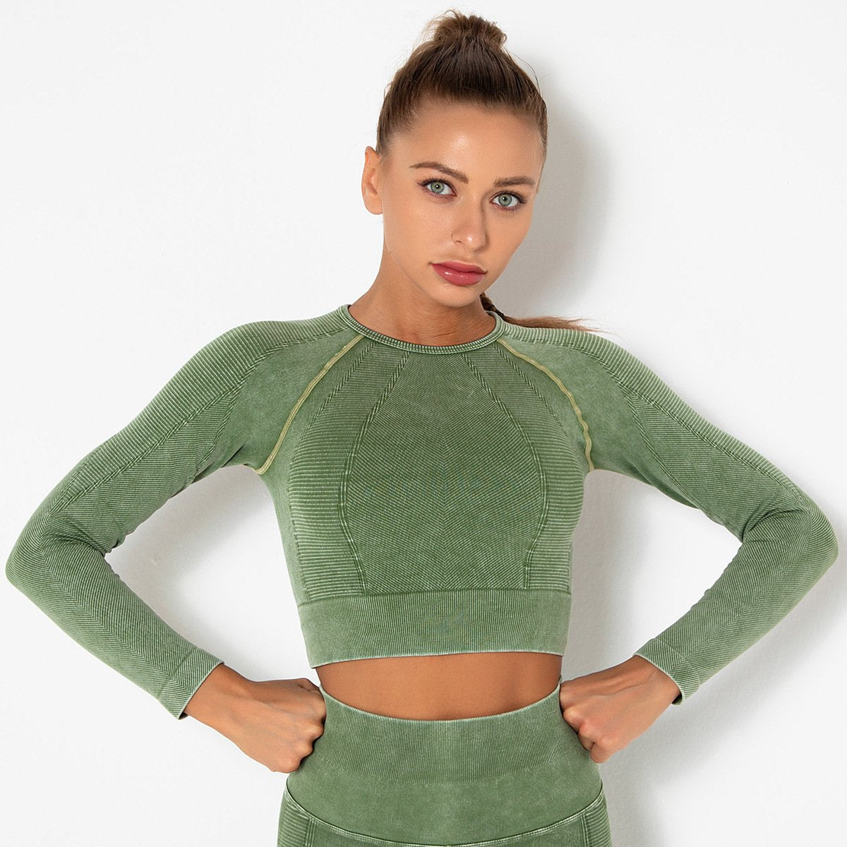 Women Gym T-shirt Seamless Quick Dry Tracksuit Long Sleeve Crop Tops Shirt Fitness Sports Tight Push Gym Workout Shirts And Vest
