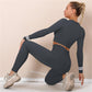 Women's Gym Sets 2PCS Seamless Sportswear Zipper Long Sleeve Shirts Running Crop Jacket Fitness Leggings High Waist Fitness Pant