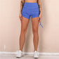 Women Elasticity Sports Shorts Side Drawstring Adjustable Length Workout Shorts Women Ribbed Seamless Gym Fitness Sport Shorts