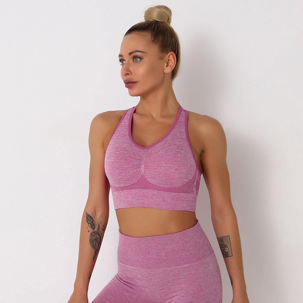 New Push Up Sports Tops Fitness Women Sport Female Sport Gym Crop Vest Padded Seamless Brassiere Sports Top Workout Bra