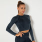 Women Gym T-shirt Seamless Quick Dry Tracksuit Long Sleeve Crop Tops Shirt Fitness Sports Tight Push Gym Workout Shirts And Vest