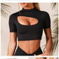 Women Running Sport Shirts Short Sleeves Blouses Fitness Gym Clothes Workout T-Shirts Sportswear Shorts Crop T-Shirts Top