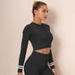 Women's Gym Sets 2PCS Seamless Sportswear Zipper Long Sleeve Shirts Running Crop Jacket Fitness Leggings High Waist Fitness Pant
