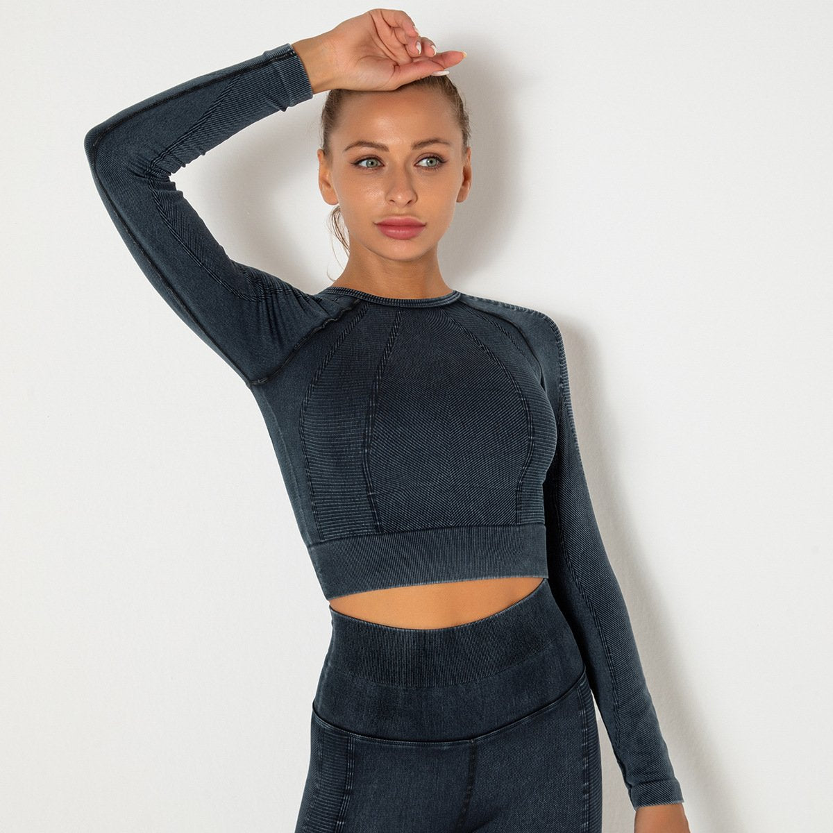 Women Gym T-shirt Seamless Quick Dry Tracksuit Long Sleeve Crop Tops Shirt Fitness Sports Tight Push Gym Workout Shirts And Vest