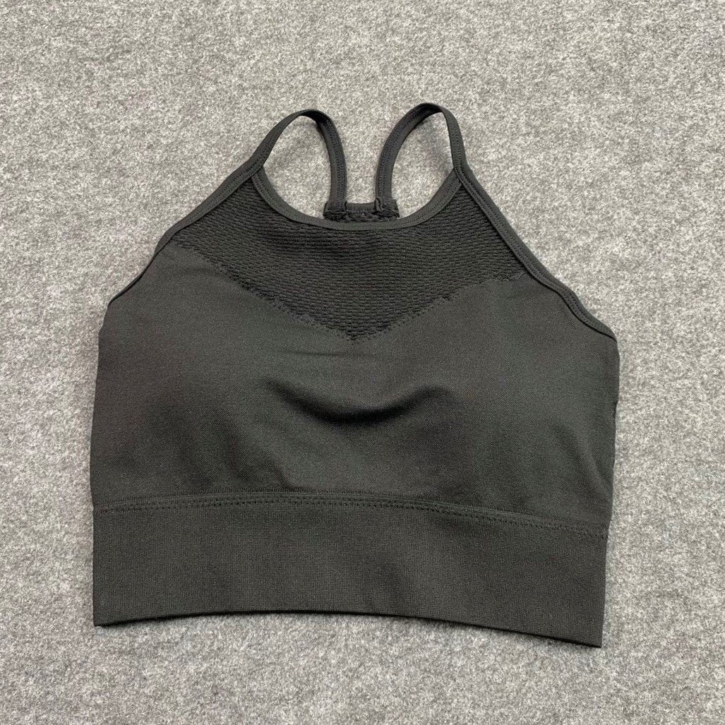 Pink Women Two Pcs Seamless Gym Set Hollow Out Sports Bra High Waist Leggings 2Pcs Suit Newest Styles Women Workout Cloth