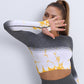 Women 2pcs Sportswear Sets Soft Stretch Gradient Color Seamless Running Sports Fitness Leggings and Crop Tops Set