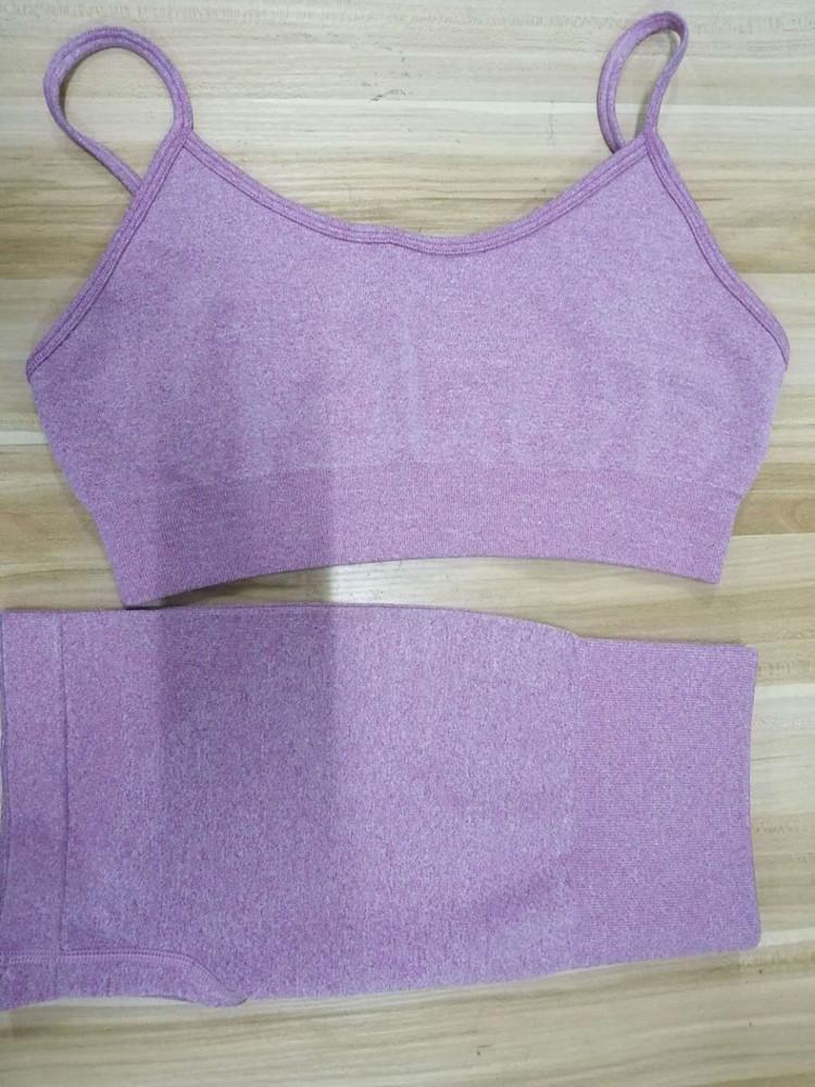 Women Sexy Seamless Shorts Sports Bra Fitness Suit Gathering Gym Bra Quick-drying Breathable Sports Shorts Women's Short Set