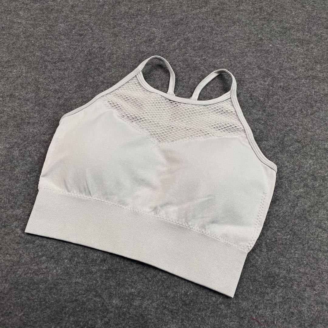 Pink Women Two Pcs Seamless Gym Set Hollow Out Sports Bra High Waist Leggings 2Pcs Suit Newest Styles Women Workout Cloth