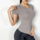 Women's Energy Seamless Fitness Shirts Short Sleeve T-Shirts for Women Slim Fit Sports Fitness Gym Workout Sport Top