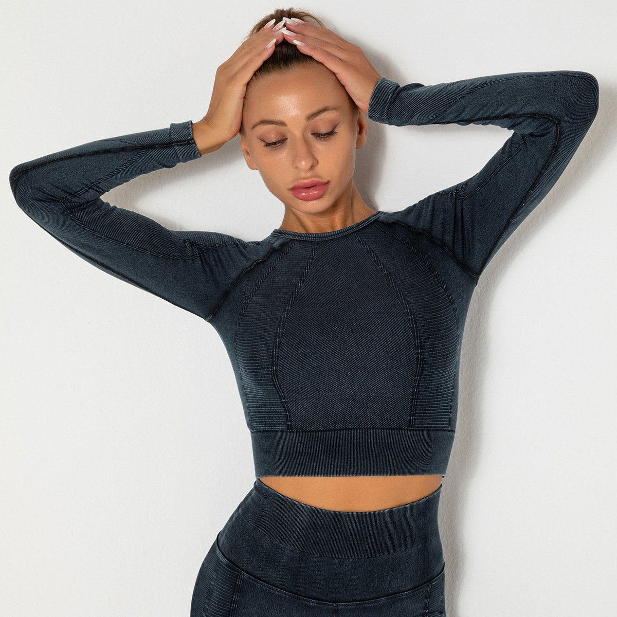 Women Gym T-shirt Seamless Quick Dry Tracksuit Long Sleeve Crop Tops Shirt Fitness Sports Tight Push Gym Workout Shirts And Vest