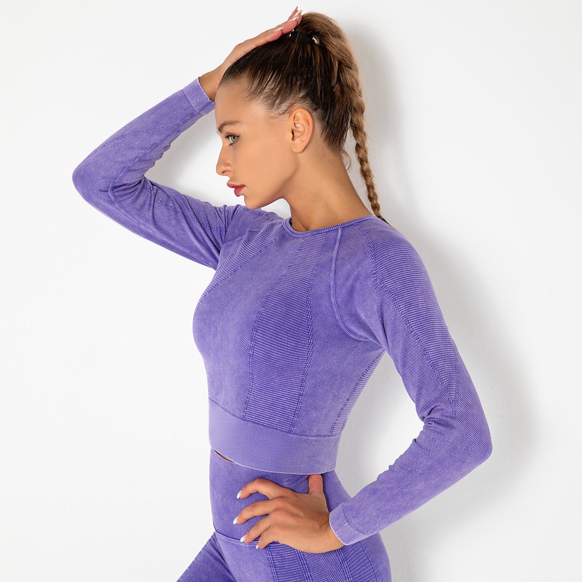 Women Gym T-shirt Seamless Quick Dry Tracksuit Long Sleeve Crop Tops Shirt Fitness Sports Tight Push Gym Workout Shirts And Vest