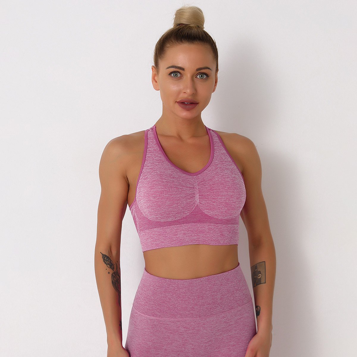 New Push Up Sports Tops Fitness Women Sport Female Sport Gym Crop Vest Padded Seamless Brassiere Sports Top Workout Bra