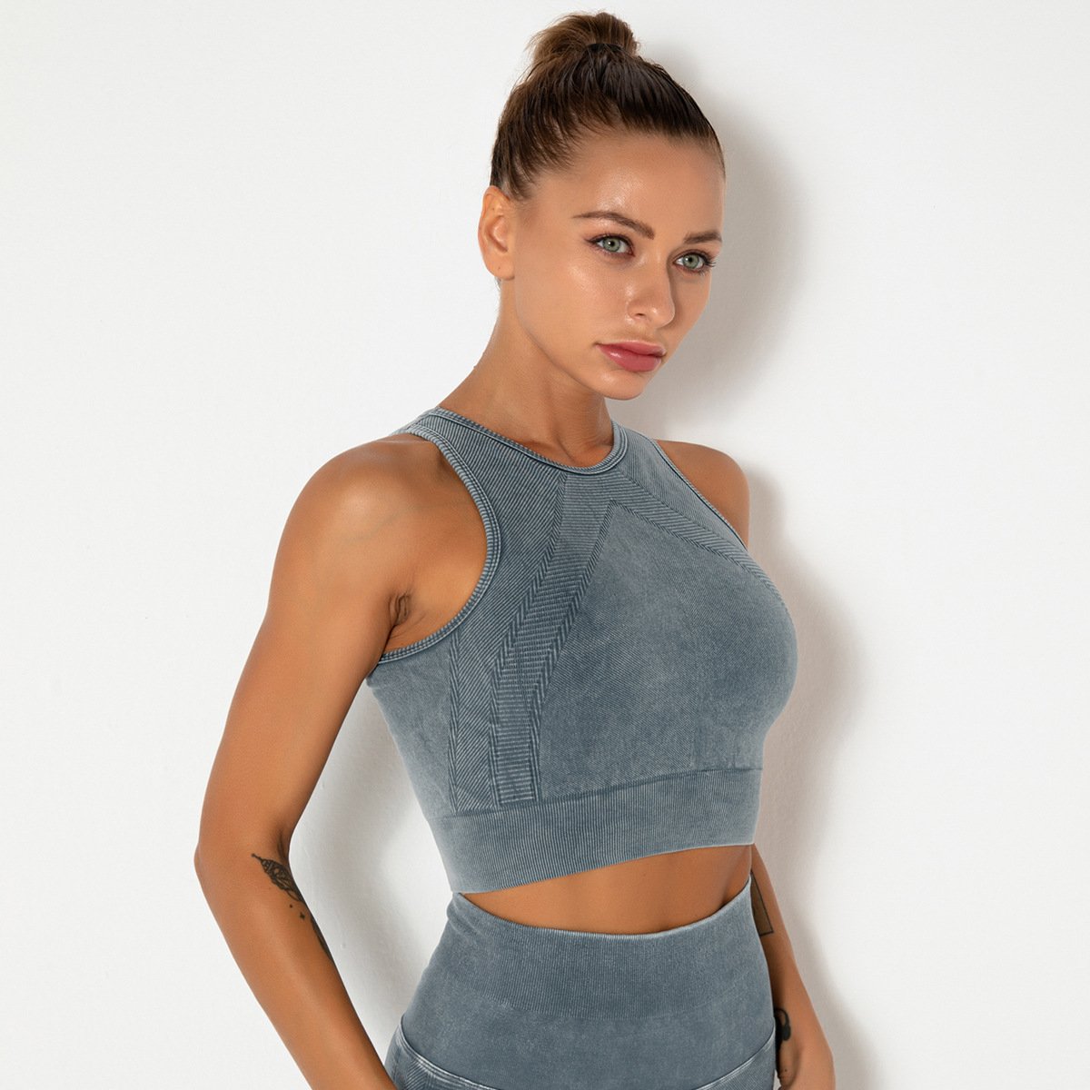 New Fabric Nylon Breathable Women Fitness Tops Bra Solid Color Gyms Sexy Sports Wear Outdoor Exercise Clothes Women Tank Top