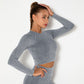 Women Gym T-shirt Seamless Quick Dry Tracksuit Long Sleeve Crop Tops Shirt Fitness Sports Tight Push Gym Workout Shirts And Vest