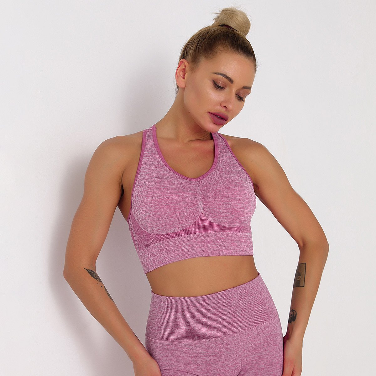 New Push Up Sports Tops Fitness Women Sport Female Sport Gym Crop Vest Padded Seamless Brassiere Sports Top Workout Bra
