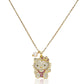 2PCS Kitty Necklaces, Women's Cartoon Freshwater Pearl Micro-Inlaid Colorful Cute Trendy Cool Bow Cat Necklace