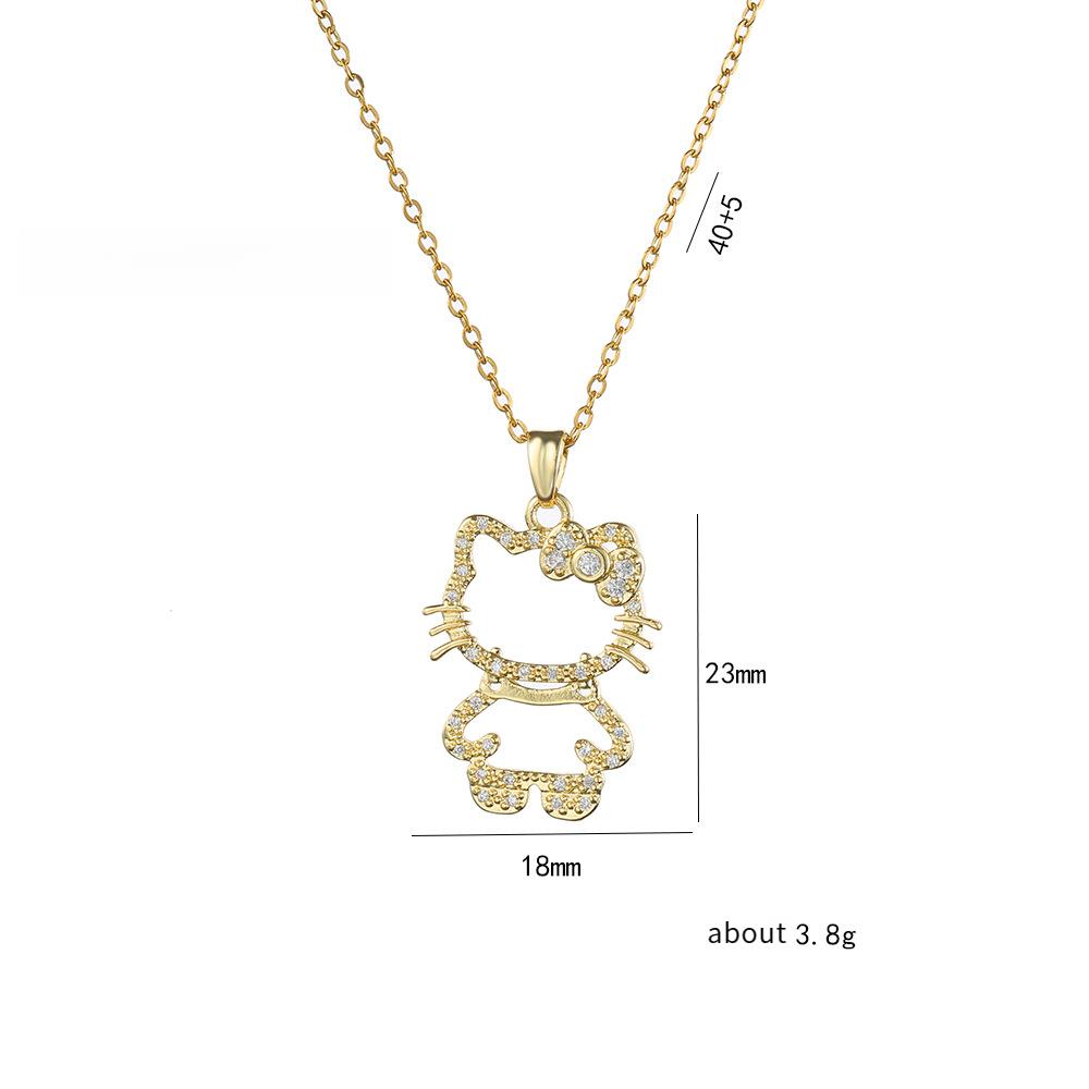 2PCS Necklaces, Kitty New Style Design Pendant, Fashionable Titanium Steel Necklace