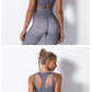 Seamless Sports Bra Women Vital Fitness Cropped Top Padded Push Up Sports Bra Gym Brassiere Femme Workout Racerback Active Wear