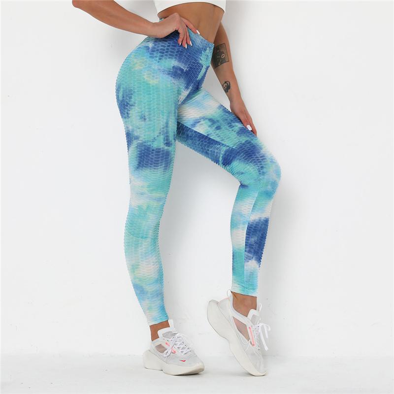 Newst Style Women High Waist Gyms Leggings Push Up Hip Fitness Pants Color Tie-dye Fashion Sport Leggings Anti Cellulite Legging