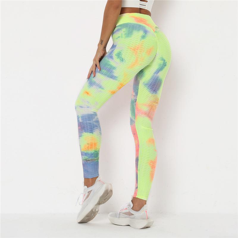 Newst Style Women High Waist Gyms Leggings Push Up Hip Fitness Pants Color Tie-dye Fashion Sport Leggings Anti Cellulite Legging