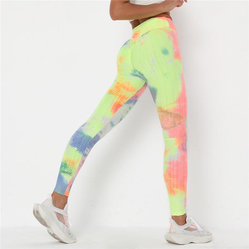 Newst Style Women High Waist Gyms Leggings Push Up Hip Fitness Pants Color Tie-dye Fashion Sport Leggings Anti Cellulite Legging