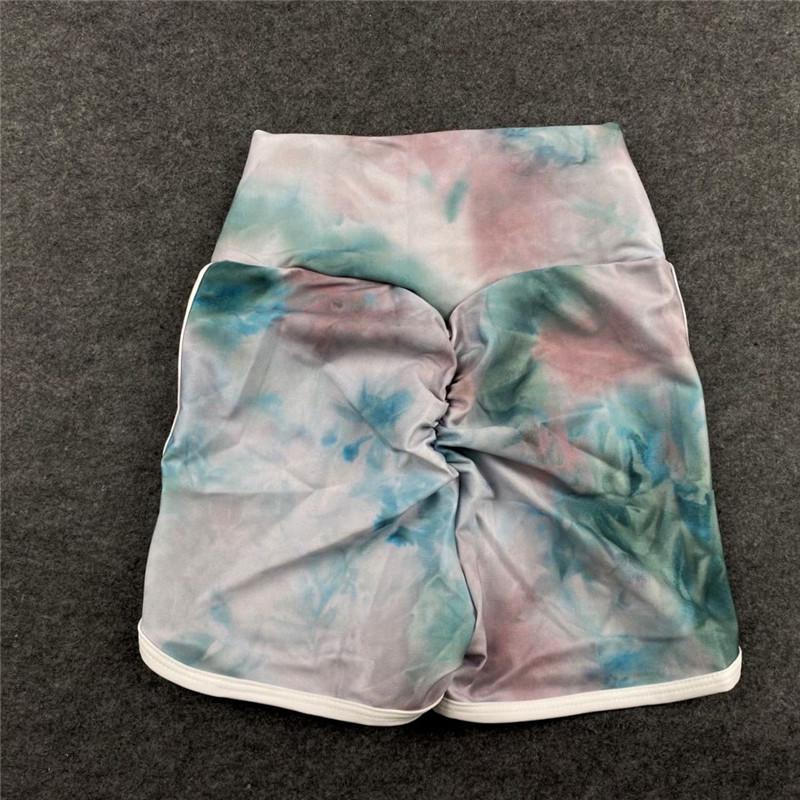 Running Shorts Stretch Gradient Sports Women Tie-Dye Gym Sports Short Pants Fitness Leggings Women Training High Waist Shorts