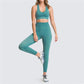 Two Piece Suit For Gym Fitness Long Sleeve Crop Top Leggings Sport Tracksuit Women Gym Clothing Ensemble Jogging Femme
