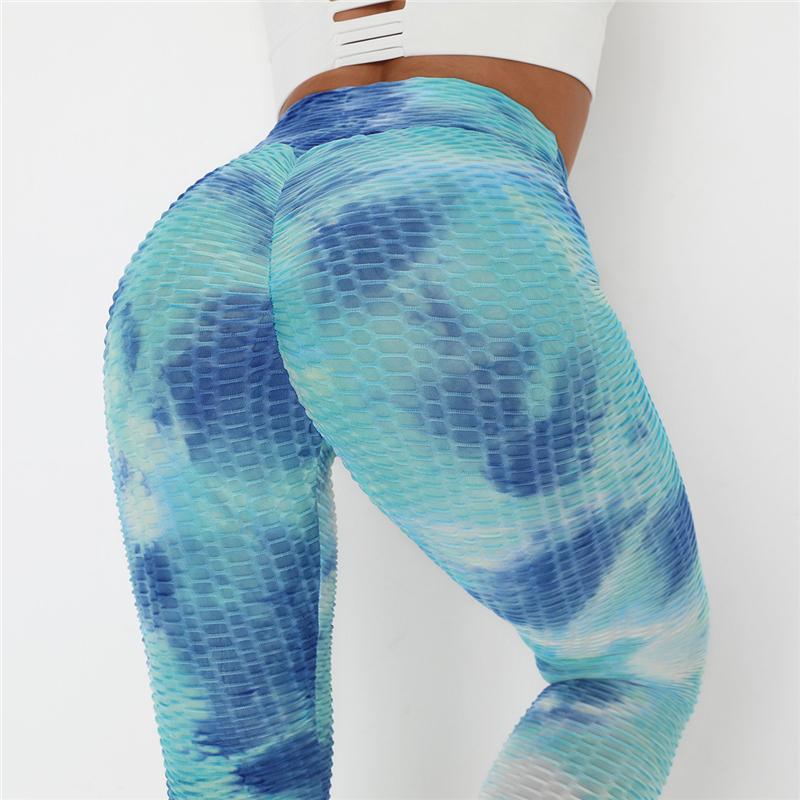 Newst Style Women High Waist Gyms Leggings Push Up Hip Fitness Pants Color Tie-dye Fashion Sport Leggings Anti Cellulite Legging