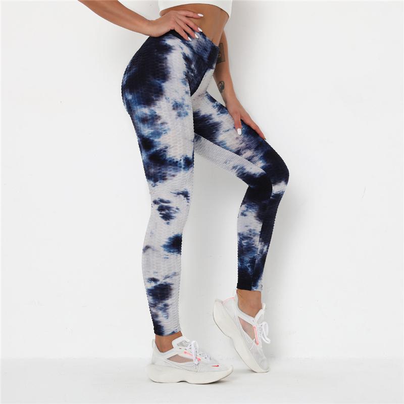 Newst Style Women High Waist Gyms Leggings Push Up Hip Fitness Pants Color Tie-dye Fashion Sport Leggings Anti Cellulite Legging