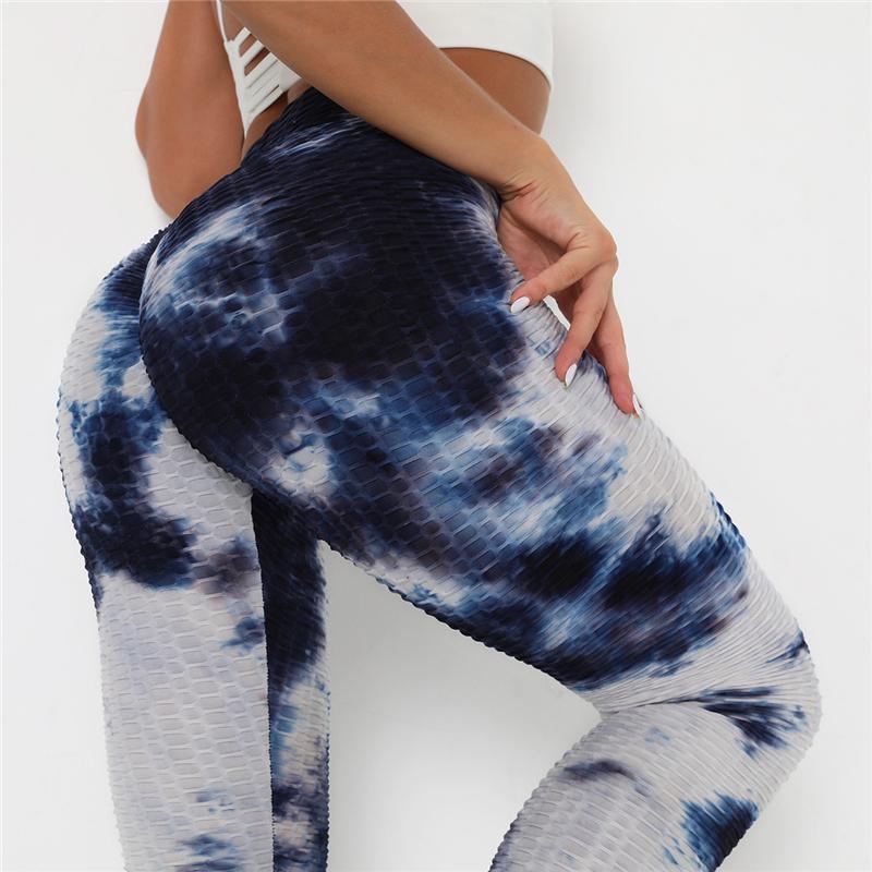 Newst Style Women High Waist Gyms Leggings Push Up Hip Fitness Pants Color Tie-dye Fashion Sport Leggings Anti Cellulite Legging