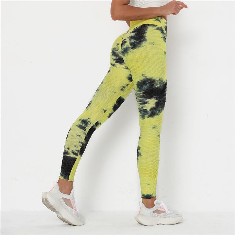 Newst Style Women High Waist Gyms Leggings Push Up Hip Fitness Pants Color Tie-dye Fashion Sport Leggings Anti Cellulite Legging