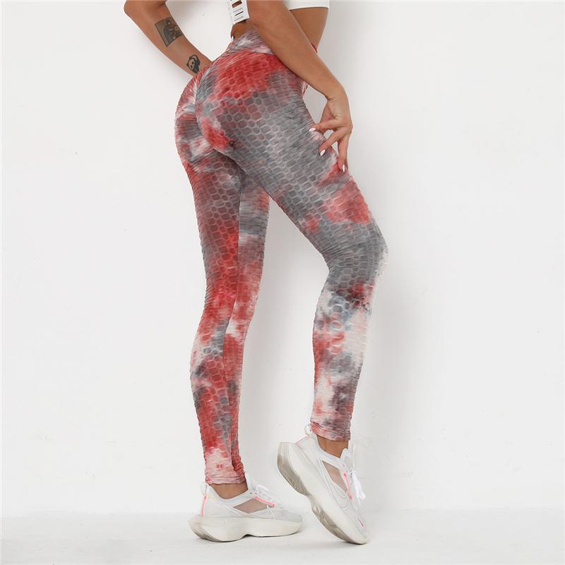 Newst Style Women High Waist Gyms Leggings Push Up Hip Fitness Pants Color Tie-dye Fashion Sport Leggings Anti Cellulite Legging