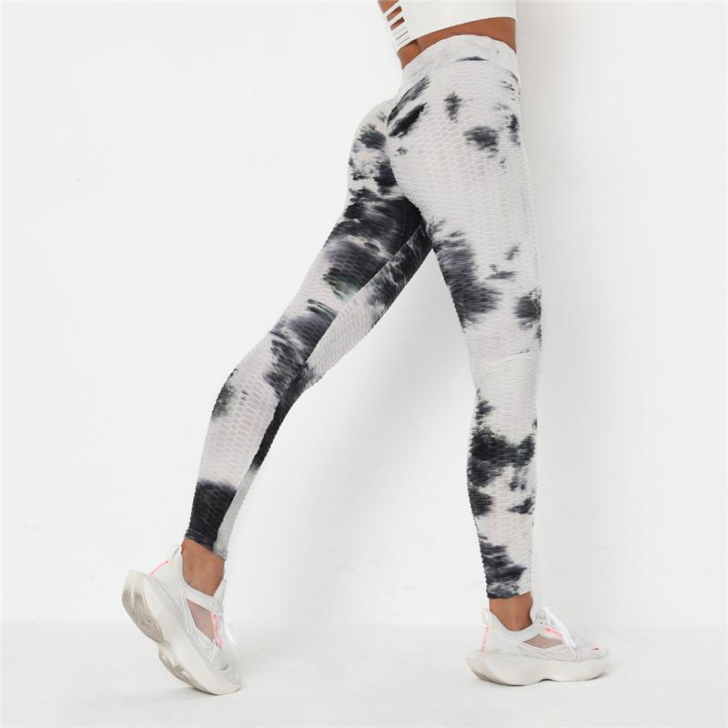 Newst Style Women High Waist Gyms Leggings Push Up Hip Fitness Pants Color Tie-dye Fashion Sport Leggings Anti Cellulite Legging