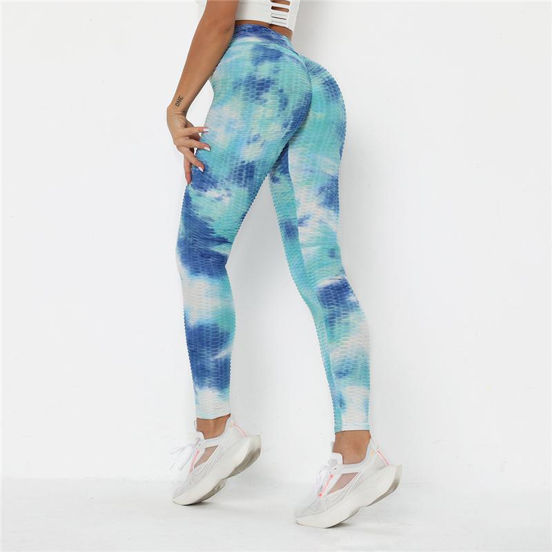 Newst Style Women High Waist Gyms Leggings Push Up Hip Fitness Pants Color Tie-dye Fashion Sport Leggings Anti Cellulite Legging