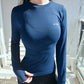 Women Seamless Sport Shirts Letter Printing Running Shirts Solid Color High Elastic Gym Top Breathable Long sleeve T-Shirts