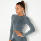 Women Gym T-shirt Seamless Quick Dry Tracksuit Long Sleeve Crop Tops Shirt Fitness Sports Tight Push Gym Workout Shirts And Vest