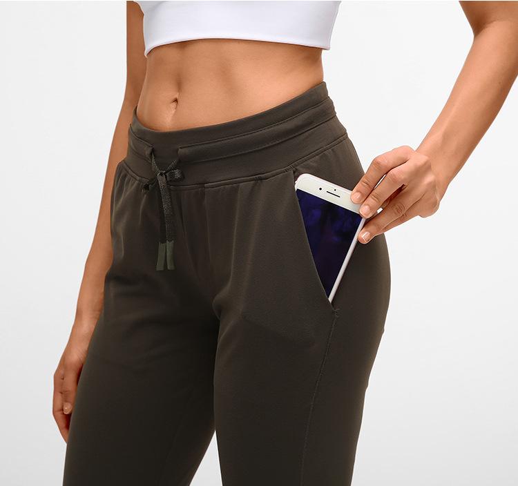 RVLFIT Naked-feel Fabric Workout Sport Joggers Pants Women Waist Drawstring Fitness Running Sweatpants with Two Side Pocket