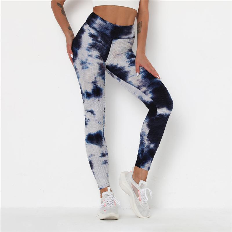 Newst Style Women High Waist Gyms Leggings Push Up Hip Fitness Pants Color Tie-dye Fashion Sport Leggings Anti Cellulite Legging