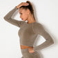 Women Gym T-shirt Seamless Quick Dry Tracksuit Long Sleeve Crop Tops Shirt Fitness Sports Tight Push Gym Workout Shirts And Vest