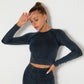 Women Gym T-shirt Seamless Quick Dry Tracksuit Long Sleeve Crop Tops Shirt Fitness Sports Tight Push Gym Workout Shirts And Vest