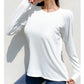 Spring Loose Round Neck Long-Sleeve Sports Shirt Women&#39;s Sweat-Absorbent Quick-Drying Knitted Running Fitness Top Casual t-Shirt
