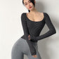 Long-Sleeved T-shirt Clothes Women&#39;s Stretch Quick-Drying Sports Tops Running Jackets Breathable Blouses Gym Training T-Shirt