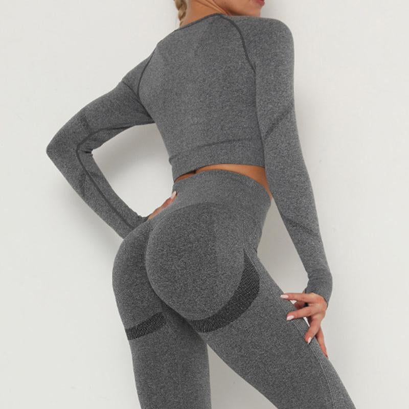 Winter Fitness Set Sports Suit Women Workout Sports Outfit Fitness Set Wear High Waist Gym Seamless Workout Clothes For Women