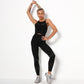 Pink Women Two Pcs Seamless Gym Set Hollow Out Sports Bra   High Waist Leggings 2Pcs Suit Newest Styles Women Workout Cloth