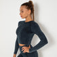 Women Gym T-shirt Seamless Quick Dry Tracksuit Long Sleeve Crop Tops Shirt Fitness Sports Tight Push Gym Workout Shirts And Vest