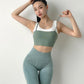 Sports Underwear Women's Fake 2 In 1 Wide Shoulder Straps Gather Shockproof Bra Fitness Clothes Quick-Drying Vest Running Tops