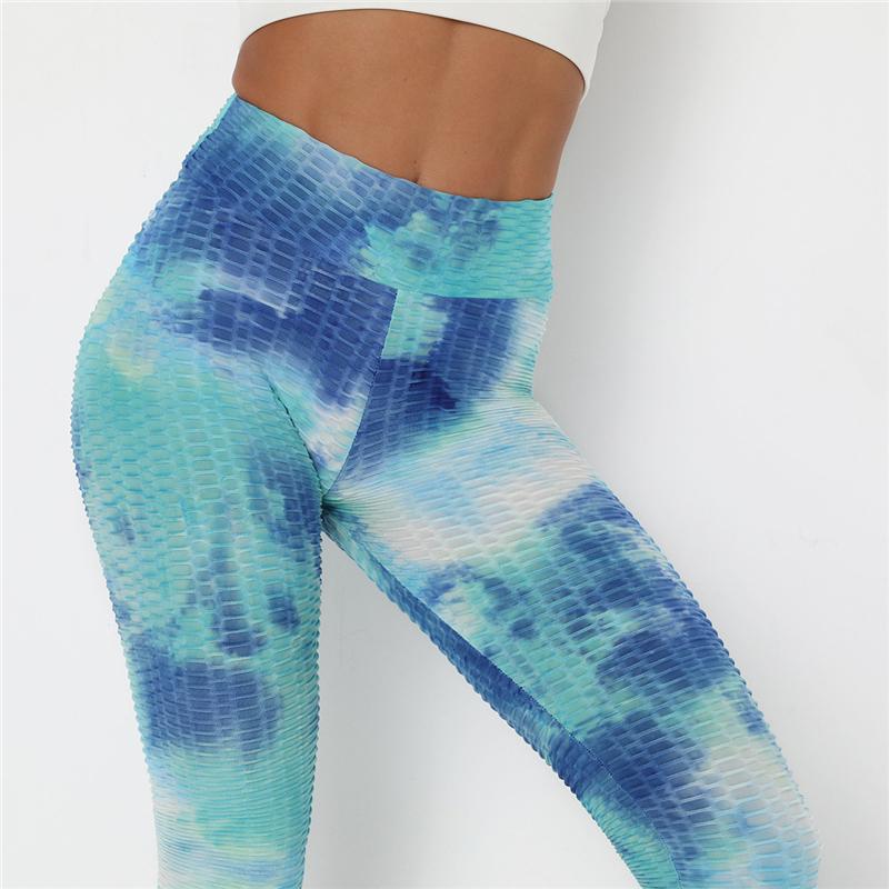 Newst Style Women High Waist Gyms Leggings Push Up Hip Fitness Pants Color Tie-dye Fashion Sport Leggings Anti Cellulite Legging