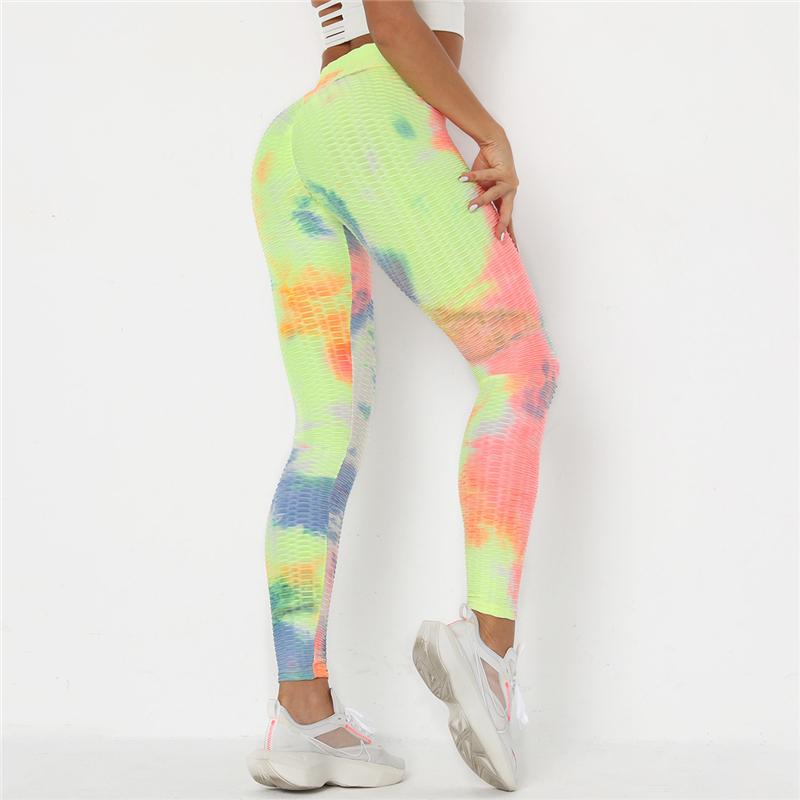 Newst Style Women High Waist Gyms Leggings Push Up Hip Fitness Pants Color Tie-dye Fashion Sport Leggings Anti Cellulite Legging